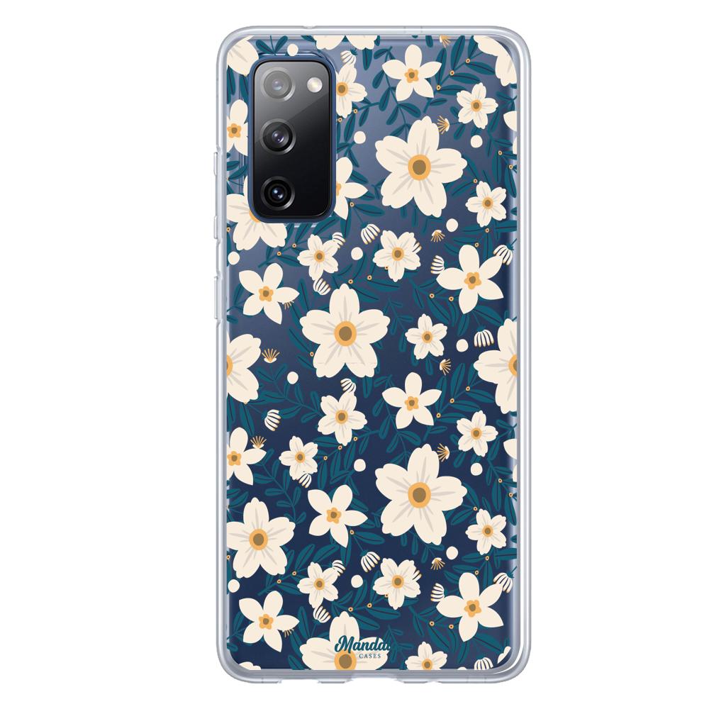 Case para Samsung S20 FE Funda Flores Blancas  - Mandala Cases