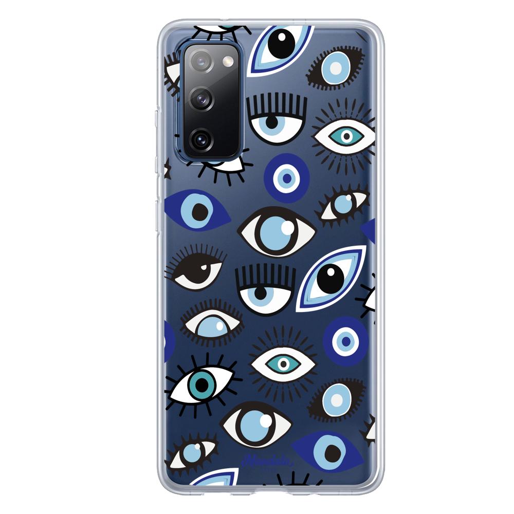 Case para Samsung S20 FE Funda Funda Ojos Azules y Blancos - Mandala Cases