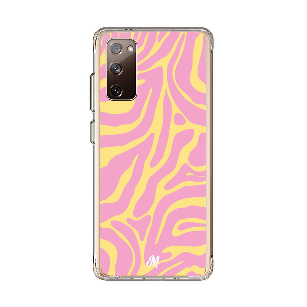 Case para Samsung S20 FE Lineas rosa y amarillo - Mandala Cases