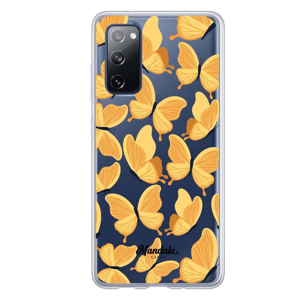 Estuches para Samsung S20 FE - Yellow Butterflies Case  - Mandala Cases