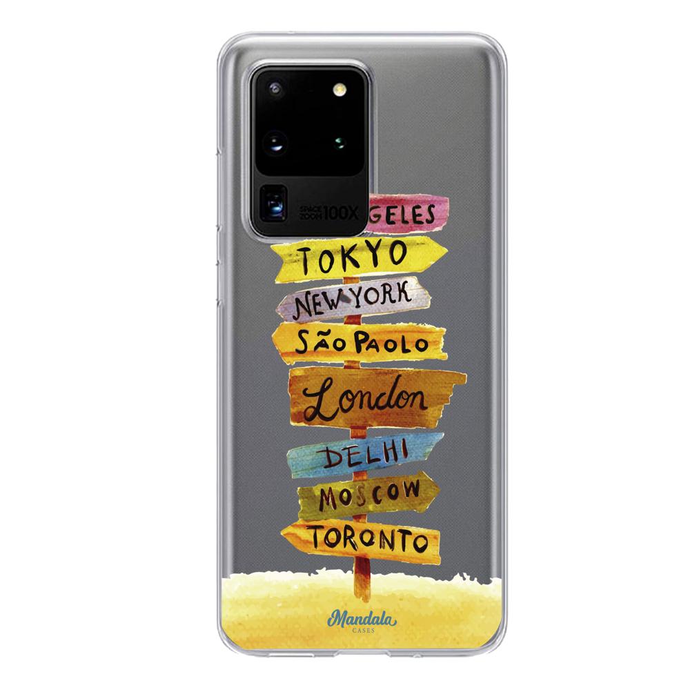 Case para Samsung S20 Ultra Funda Letreros de Ciudades  - Mandala Cases