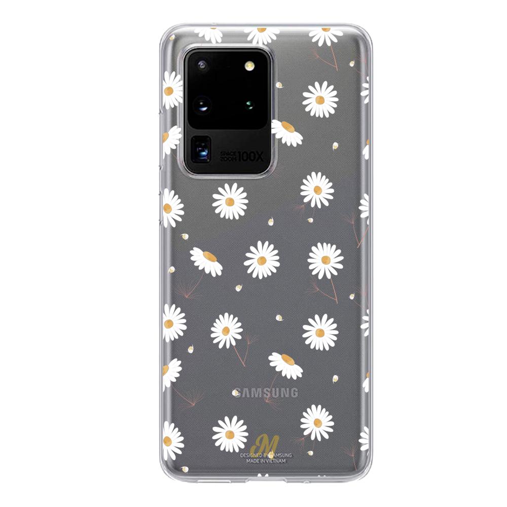 Case para Samsung S20 Ultra Funda Flores Blancas Delicadas  - Mandala Cases