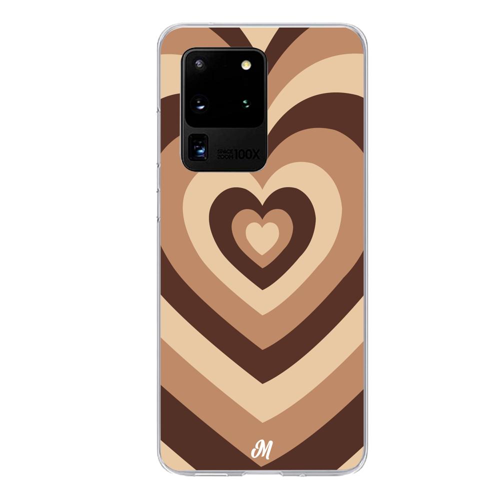 Case para Samsung S20 Ultra Corazón café - Mandala Cases