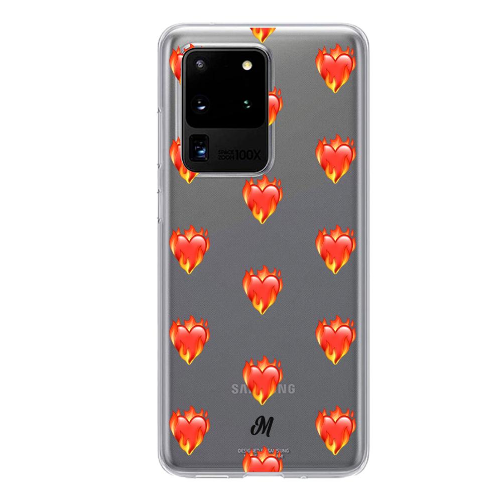 Case para Samsung S20 Ultra de Corazón en llamas - Mandala Cases