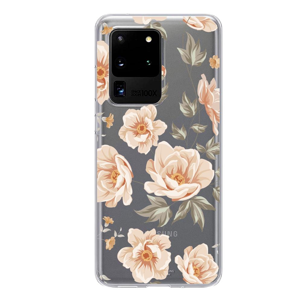 Case para Samsung S20 Ultra de Flores Beige - Mandala Cases