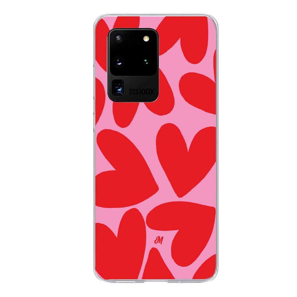 Case para Samsung S20 Ultra Red Hearts - Mandala Cases