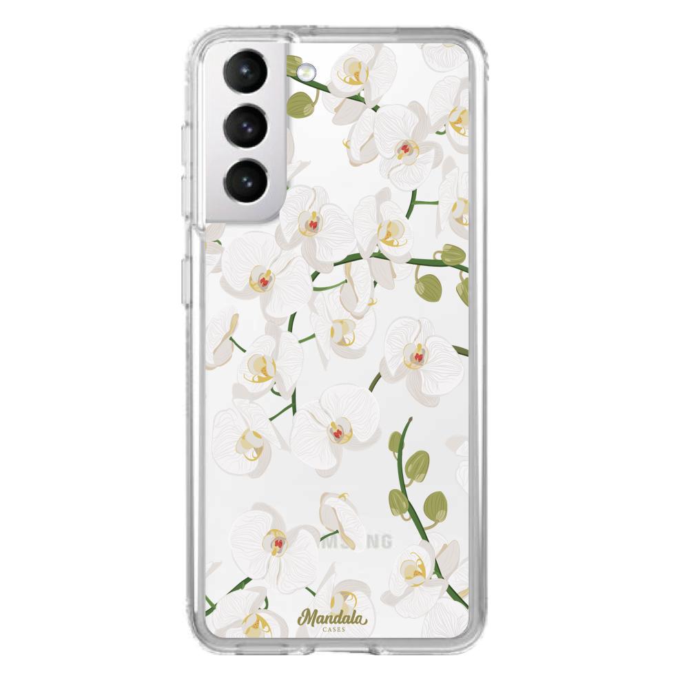 Case para Samsung S21 Funda Orquídeas  - Mandala Cases