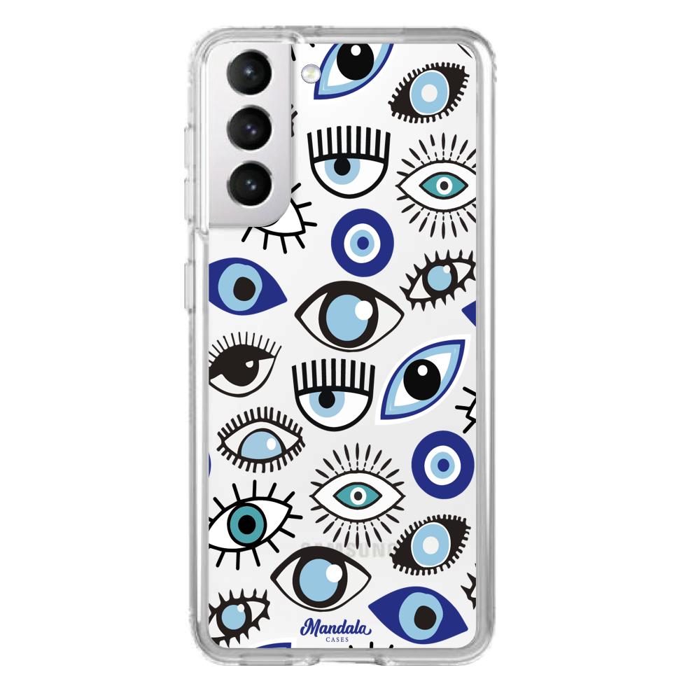 Case para Samsung S21 Funda Funda Ojos Azules y Blancos - Mandala Cases
