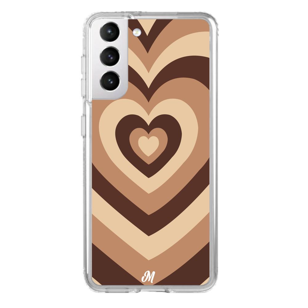 Case para Samsung S21 Corazón café - Mandala Cases