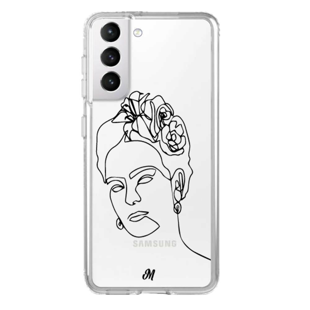Estuches para Samsung S21 - Frida Line Art Case  - Mandala Cases