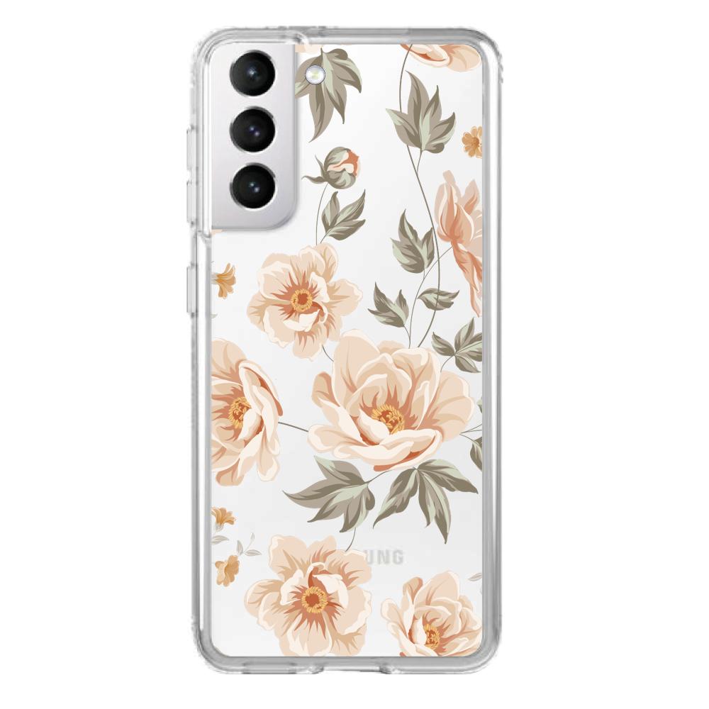 Case para Samsung S21 de Flores Beige - Mandala Cases