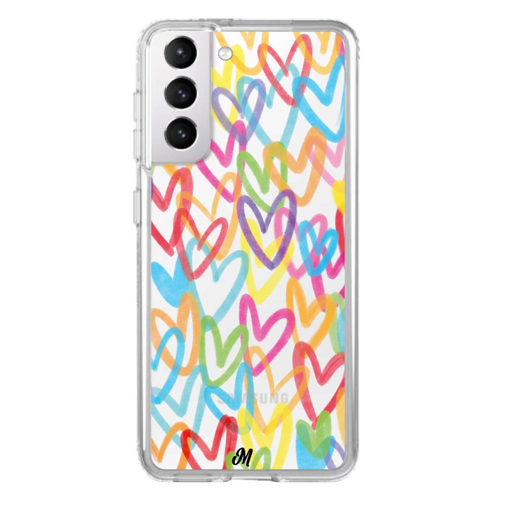 Case para Samsung S21 Corazones arcoíris - Mandala Cases
