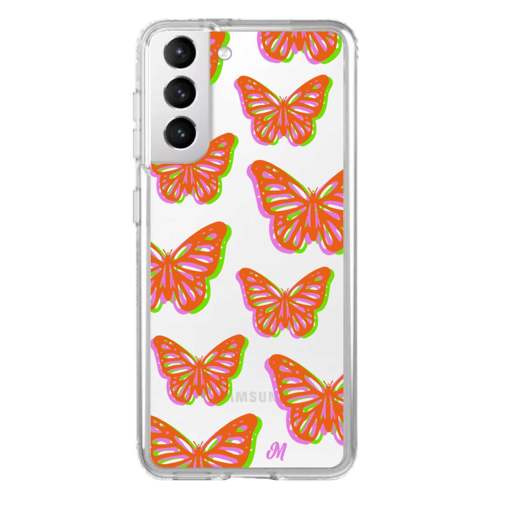 Case para Samsung S21 Mariposas rojas aesthetic - Mandala Cases