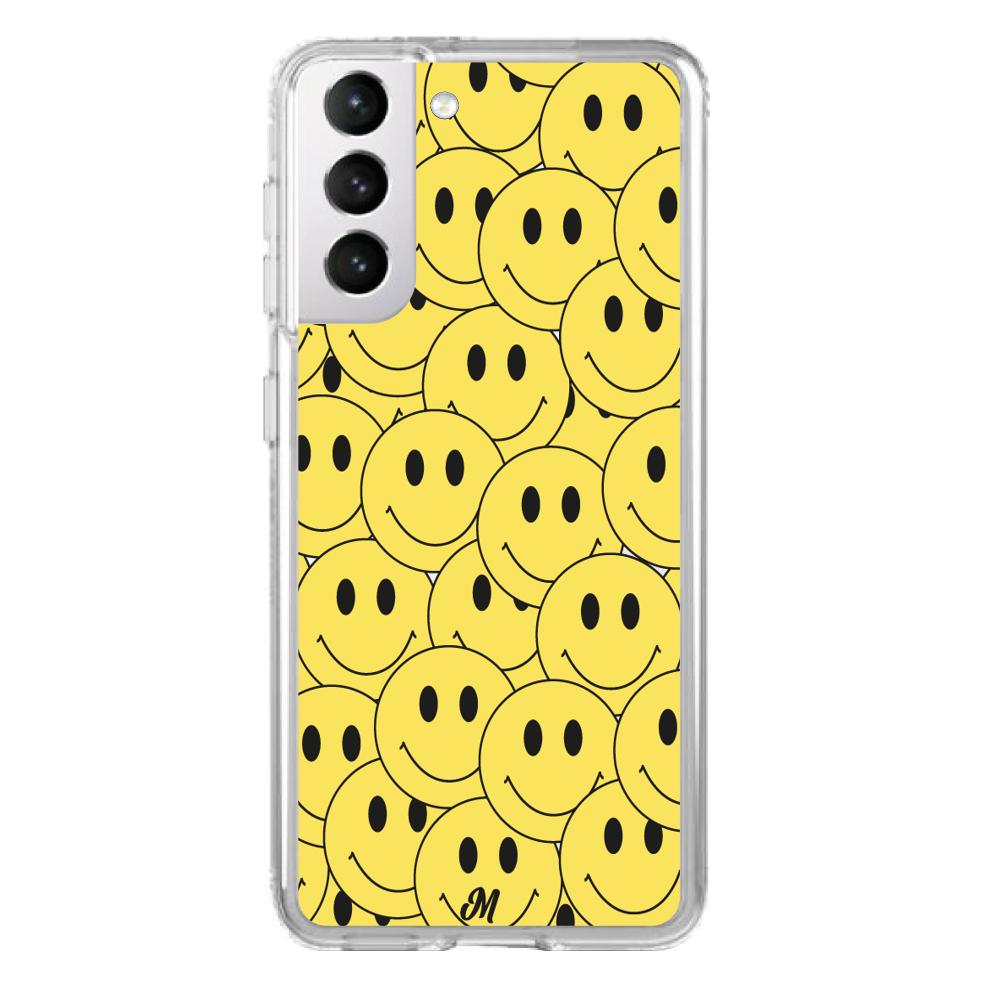 Case para Samsung S21 Yellow happy faces - Mandala Cases