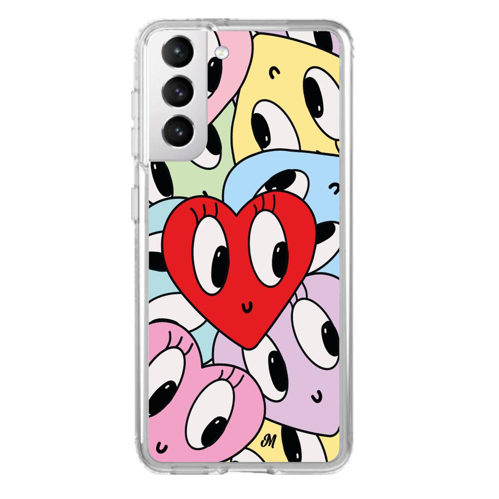 Case para Samsung S21 Corazones felices - Mandala Cases