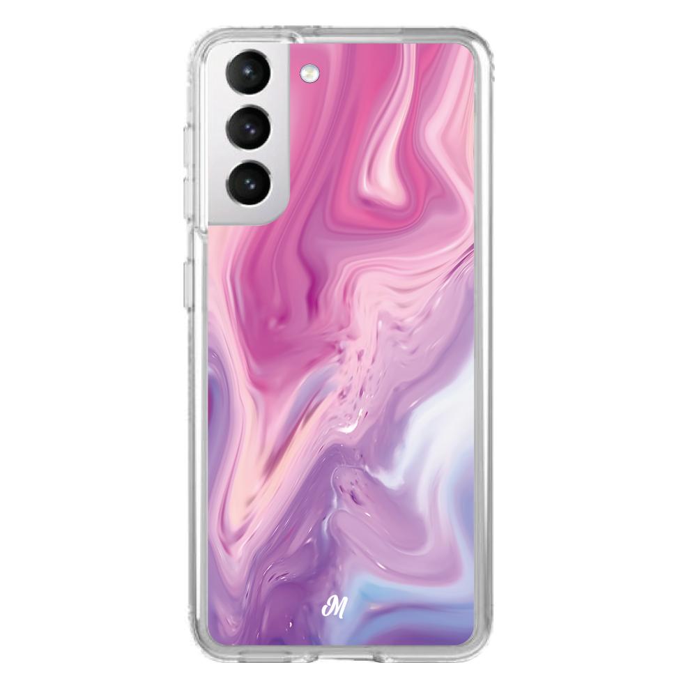 Cases para Samsung S21 Marmol liquido pink - Mandala Cases