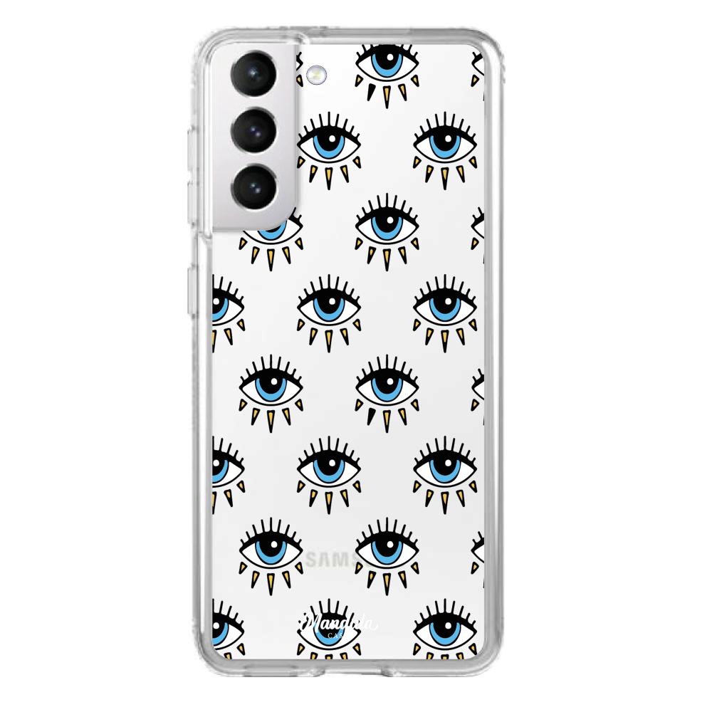 Estuches para Samsung S21 - Light Blue Eyes Case  - Mandala Cases