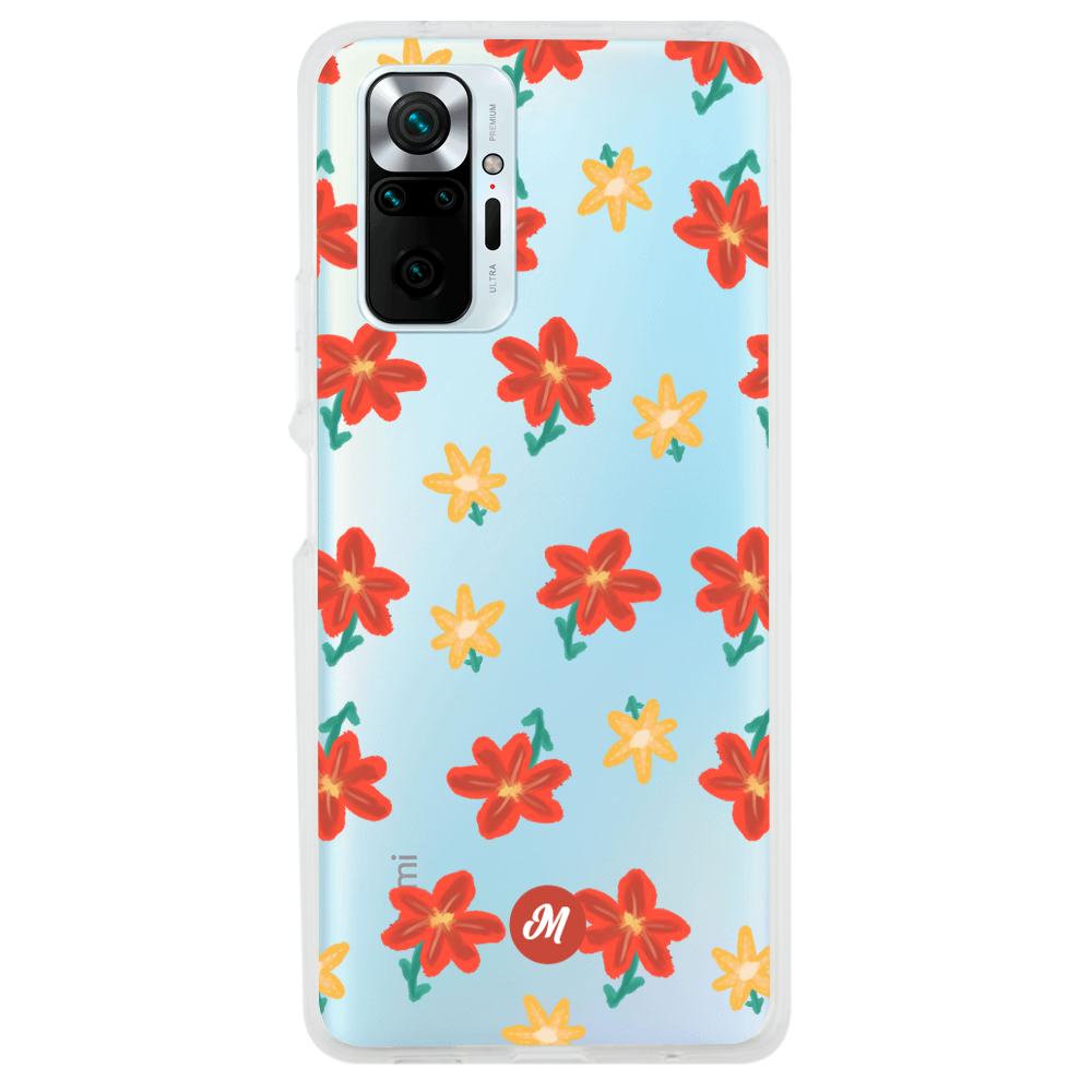 Cases para Xiaomi Redmi note 10 Pro RED FLOWERS - Mandala Cases